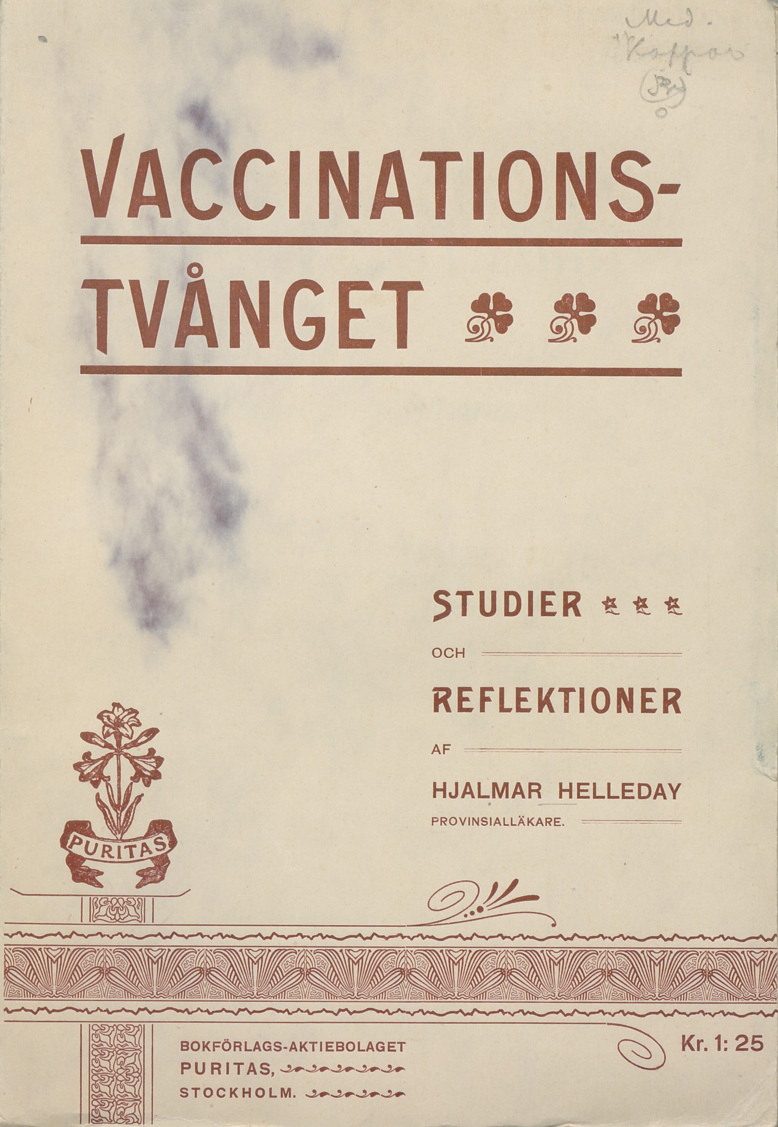 Marmorerad titelsida. Text: Vaccinationstvånget.