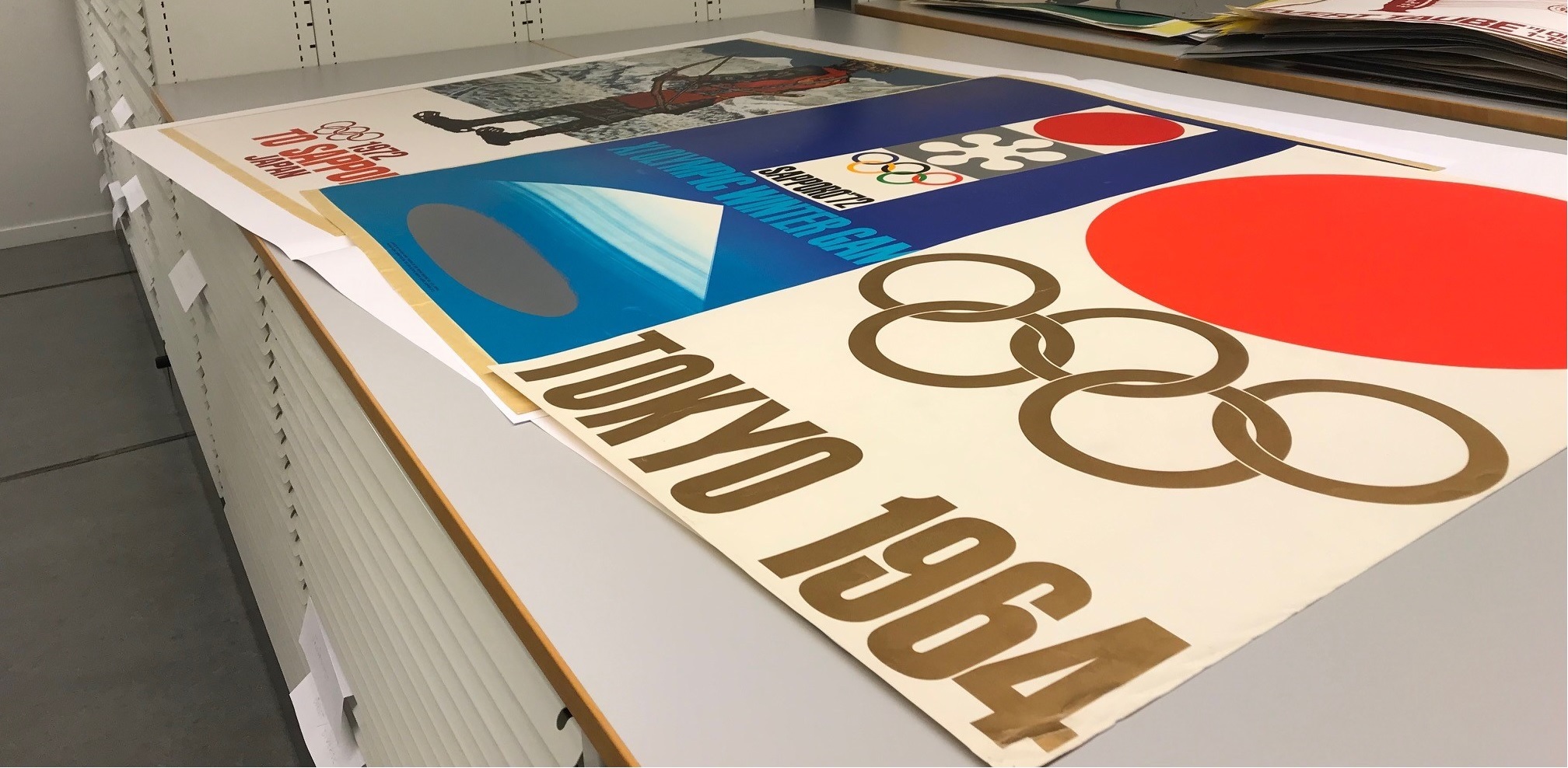 Tre affischer med olympiadmotiv