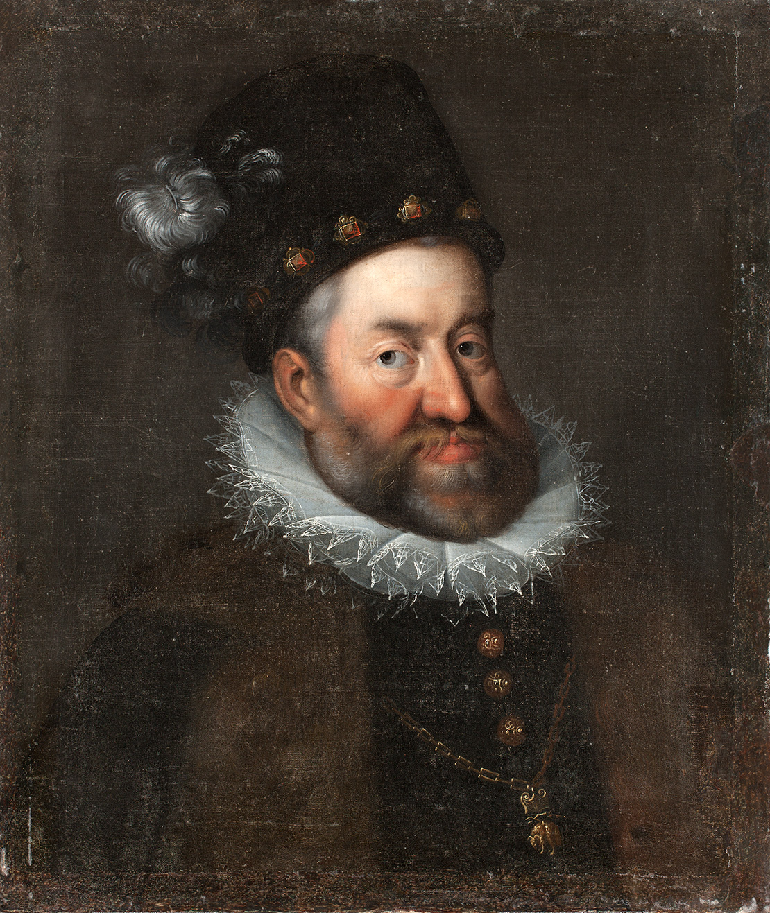 A painting of a man in fancy clothes.