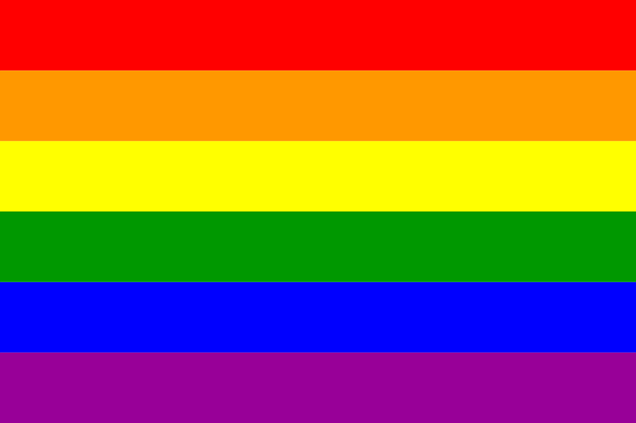 Prideflagga, regnbågsflagga.