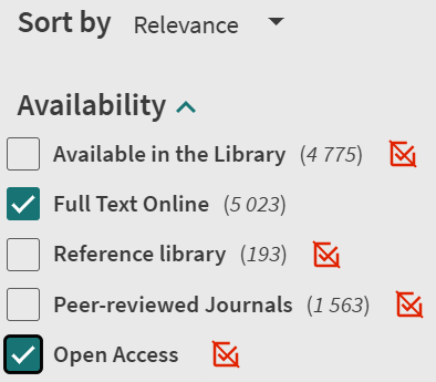 Availability with checkboxes