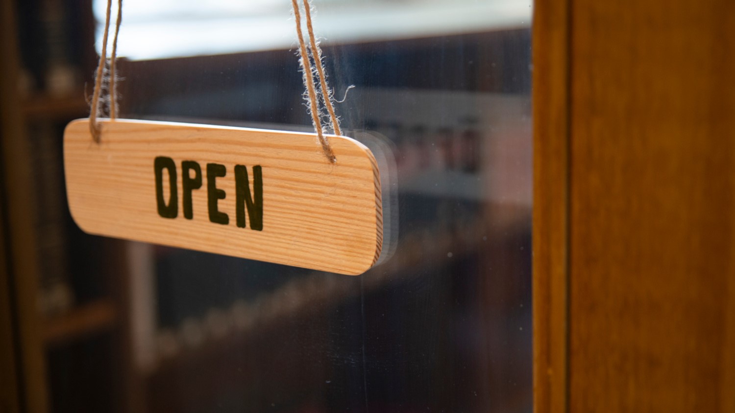 Sign with the text Open.