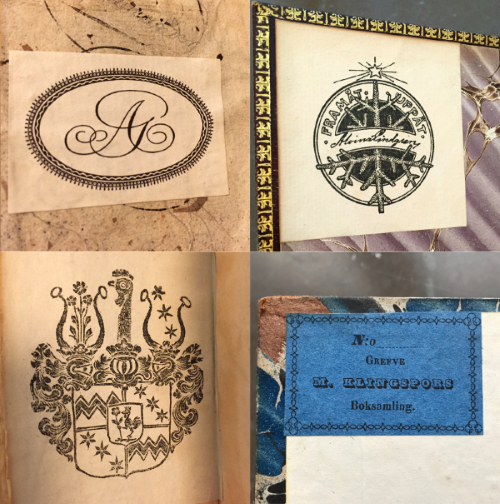 Kollage av exlibris. Foto: KB/Emil Stenback