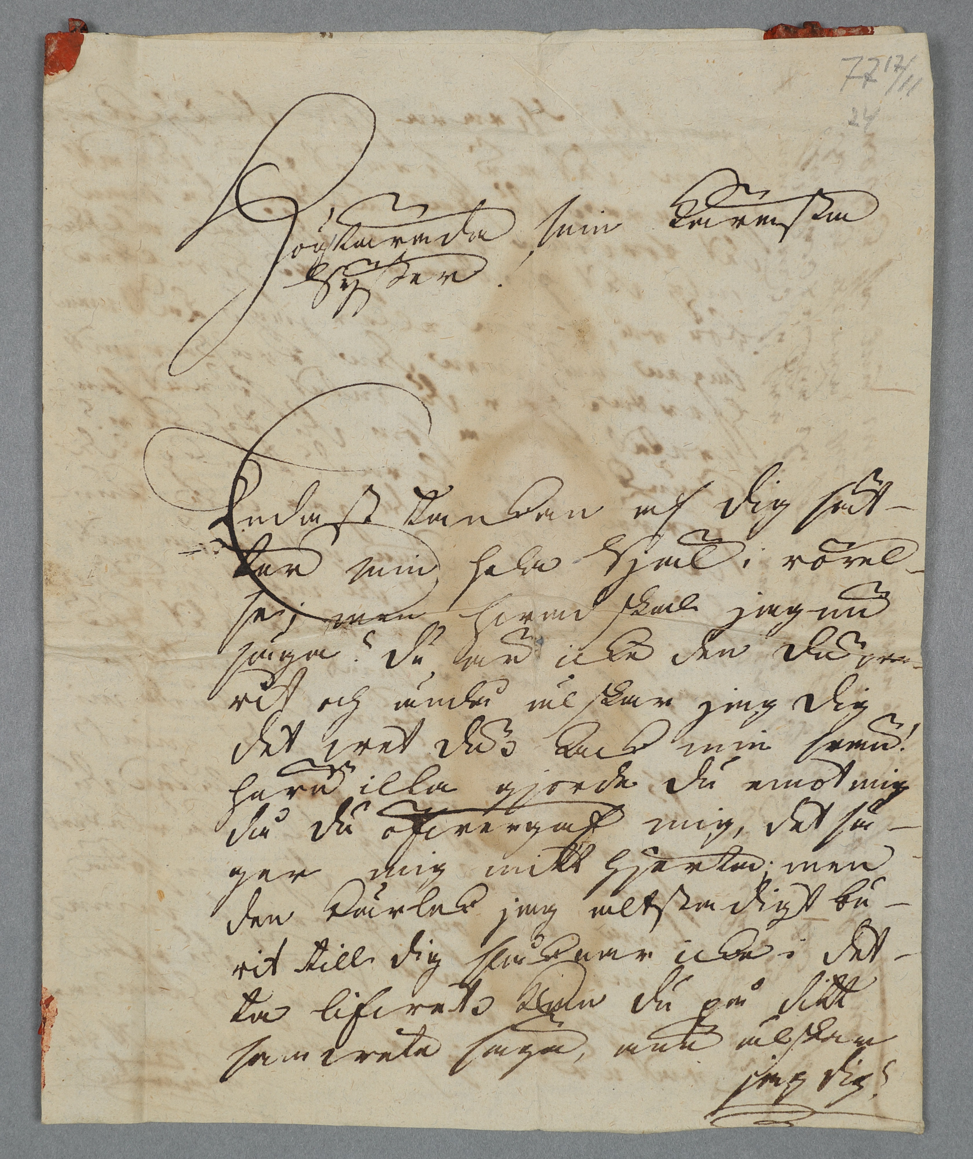 Kärleksbrev från november 1777.