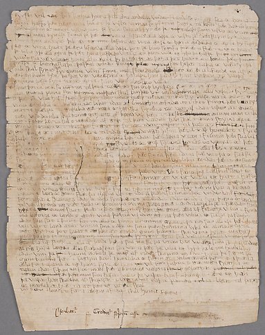 Sida ur det enda bevarade fragmentet av heliga Birgittas eget utkast på fornsvenska till en av hennes uppenbarelser.