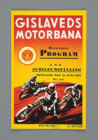 Broschyr med illustration av motorcyklar.