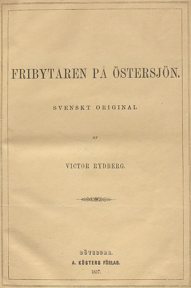 Gulnat papper med text: Fribrytaren på Östersjön.