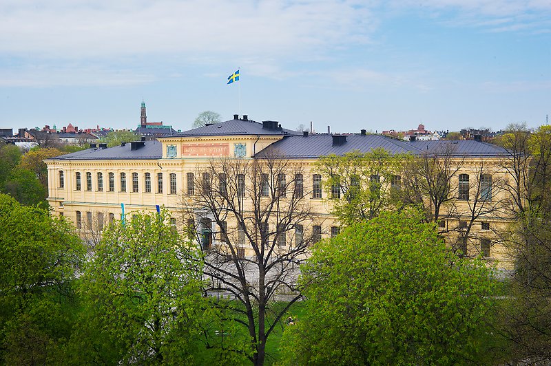 Vy över Kungliga biblioteket sedd uppifrån Foto: KB/Jens Östman