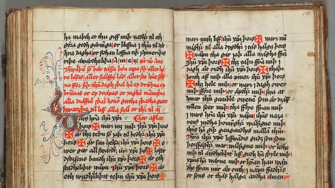 En handskrift som används för tjänsten Manuscripta.